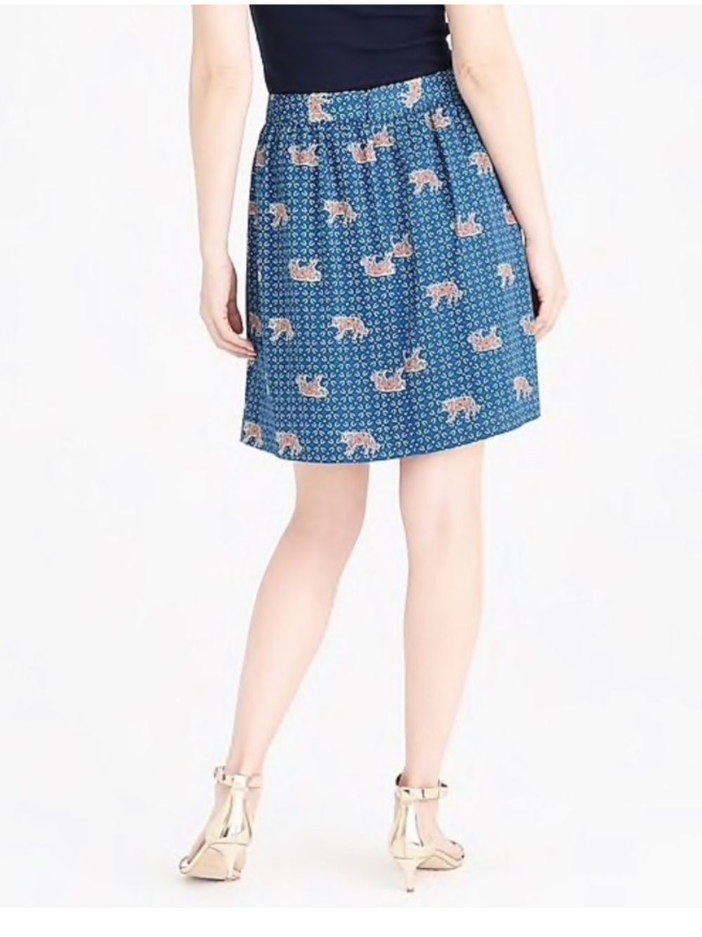 J. Crew Blue Bengal Print Circle Skirt - Picture 12 of 12